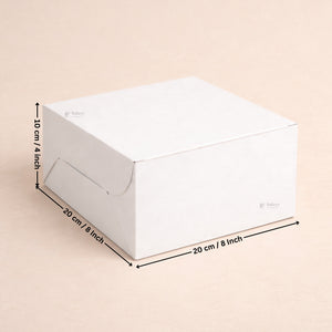 White Cake Box with ITC Back | Sturdy Cake Packaging Box | Multiple Sizes Available | Pack of 25
