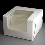 White Paper Cake Box with Transparent Window | Premium Bakery Packaging Box for Cakes & Desserts | Pack of 25