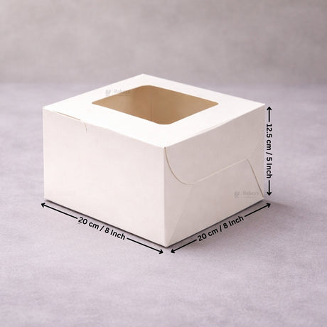 White Cake Box ITC Back | Square Shape Top window | Pack Of 25