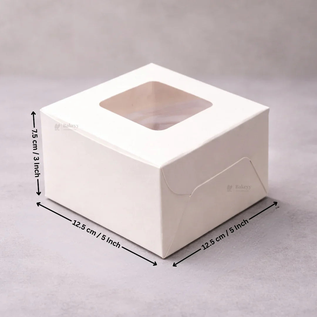 White Cake Box ITC Back | Square Shape Top window | Pack Of 25