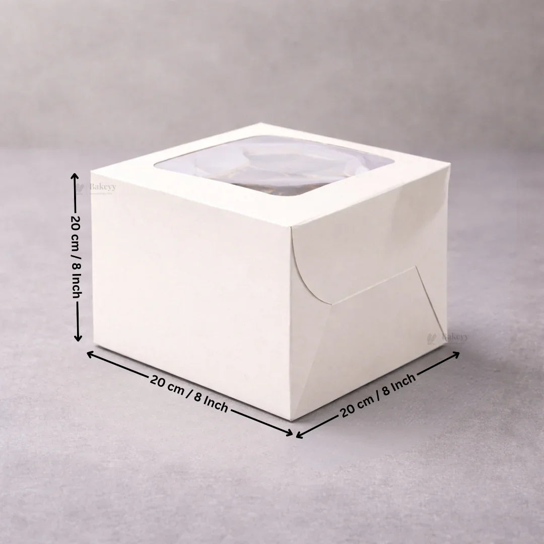 White Cake Box ITC Back | Square Shape Top window | Pack Of 25