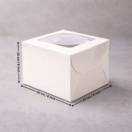 White Cake Box ITC Back | Square Shape Top window | Pack Of 25