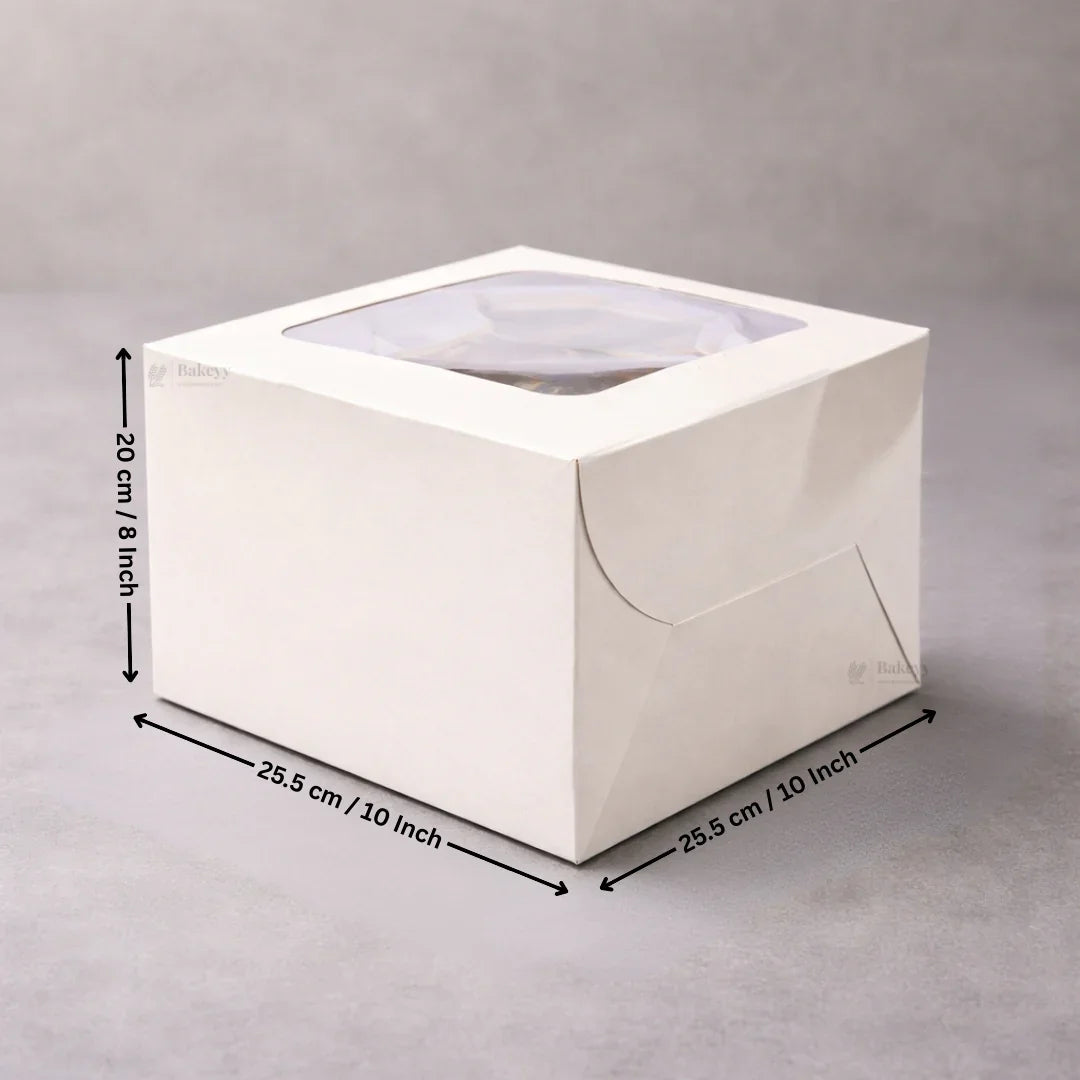 White Cake Box ITC Back | Square Shape Top window | Pack Of 25