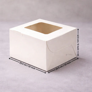 White Cake Box ITC Back | Square Shape Top window | Pack Of 25