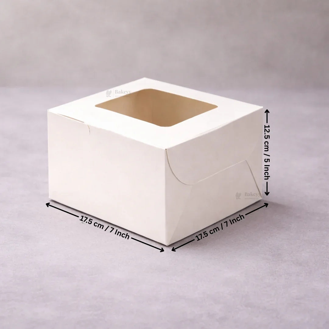 White Cake Box ITC Back | Square Shape Top window | Pack Of 25