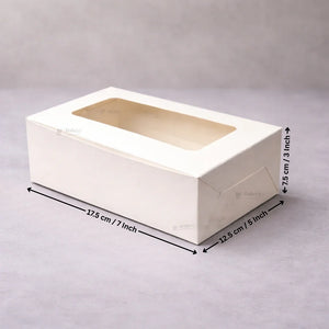 White Cake Box ITC Back | Square Shape Top window | Pack Of 25