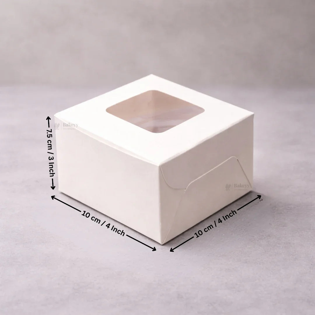 White Cake Box ITC Back | Square Shape Top window | Pack Of 25