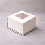 White_Cake_Box_ITC_Back_Square_Shape_Top_window_9 - Bakeyy.com