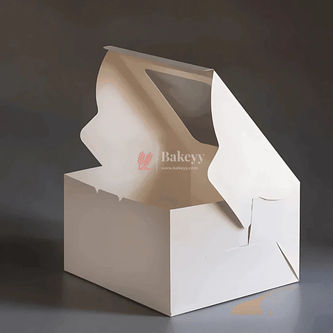 10x10x5 inch Cake Box With Square Window | Birthday Cake boxes | Pack Of 25 | - Bakeyy.com - India - 10x10x5 inch Cake Box With Square Window | Birthday Cake boxes | Pack Of 25 | - Default Title