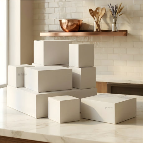 White Cake Box with ITC Back | Sturdy Cake Packaging Box | Multiple Sizes Available | Pack of 25