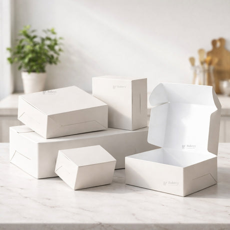 White Cake Box with ITC Back | Sturdy Cake Packaging Box | Multiple Sizes Available | Pack of 25