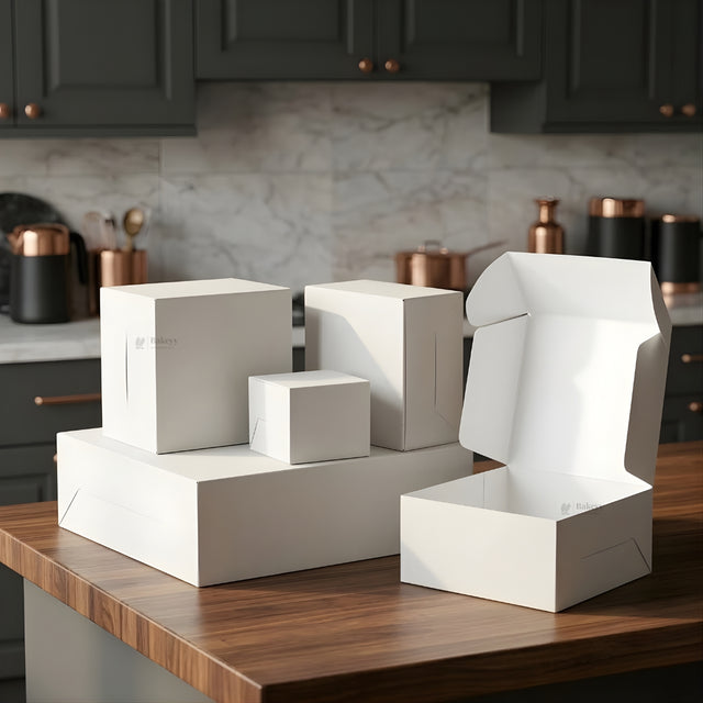 White Cake Box with ITC Back | Sturdy Cake Packaging Box | Multiple Sizes Available | Pack of 25