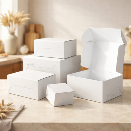 White Cake Box with ITC Back | Sturdy Cake Packaging Box | Multiple Sizes Available | Pack of 25