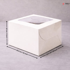 White Cake Box ITC Back | Square Shape Top window | Pack Of 25