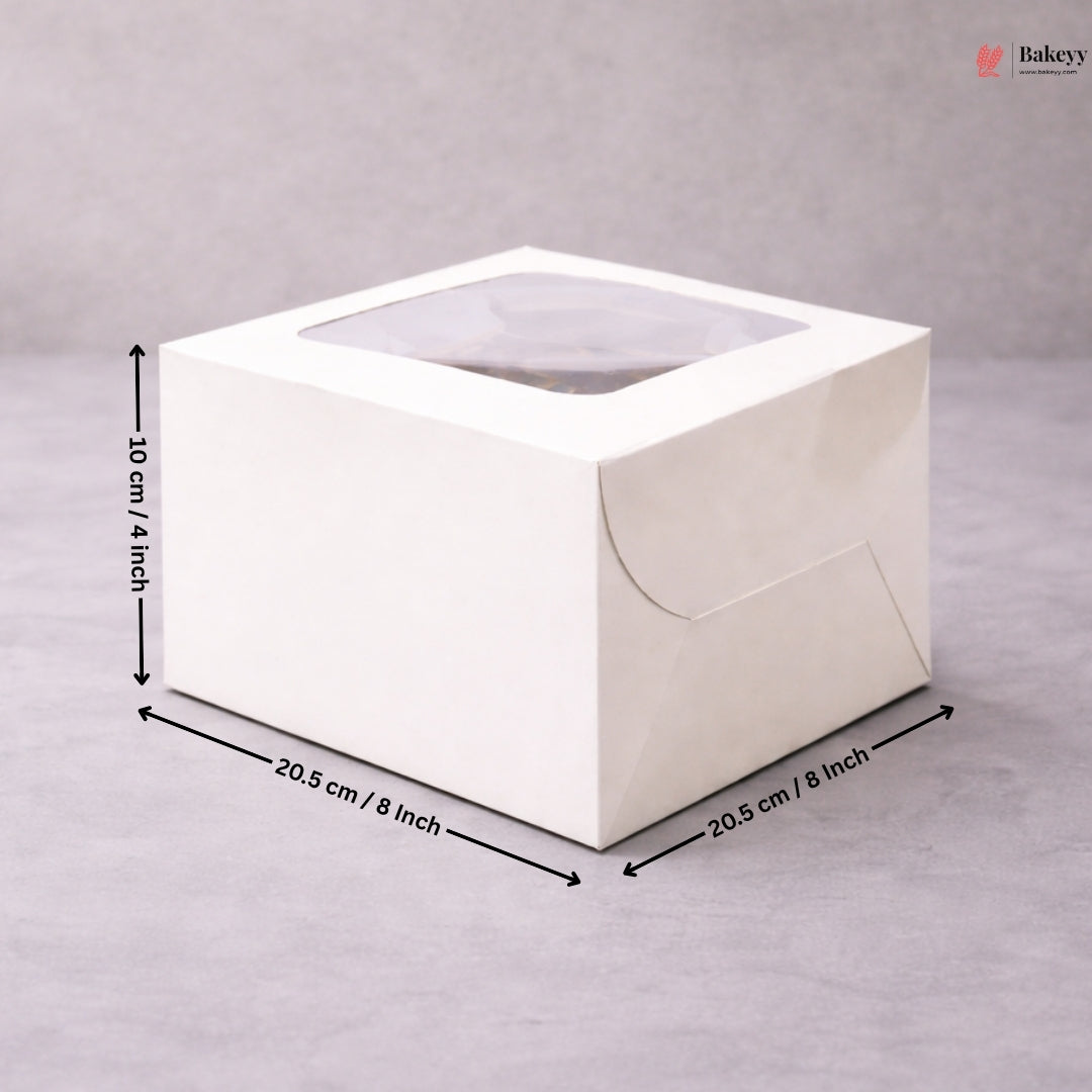White Cake Box ITC Back | Square Shape Top window | Pack Of 25