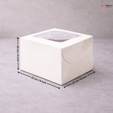 White Cake Box ITC Back | Square Shape Top window | Pack Of 25