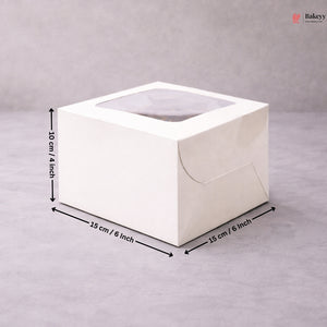 White Cake Box ITC Back | Square Shape Top window | Pack Of 25