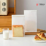 White Kraft Paper Bread Bags with Clear Window | Bakery Bags Tin Tie Tab Lock Treat Bag| Pack of 50