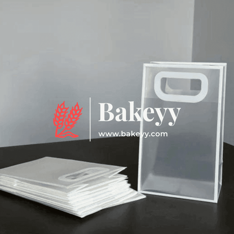 White PVC plastic Tote Bags for Gifts | Waterproof Bags | Pack of 10 | - Bakeyy.com - India - White PVC plastic Tote Bags for Gifts | Waterproof Bags | Pack of 10 | - Small