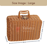 Handcrafted Multipurpose Storage Basket with Handle | Brown and White | Pack of 1