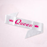Women Queen Satin Party Sash with Crown Design | Pack of 1