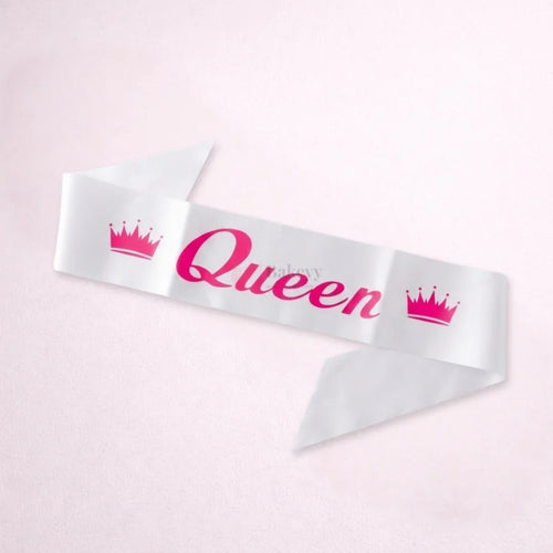 Women Queen Satin Party Sash with Crown Design | Pack of 1