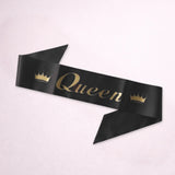 Women Queen Satin Party Sash with Crown Design | Pack of 1