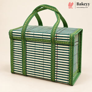 Wooden Basket with Woven Handle | Multiple Colours | Pack of 1