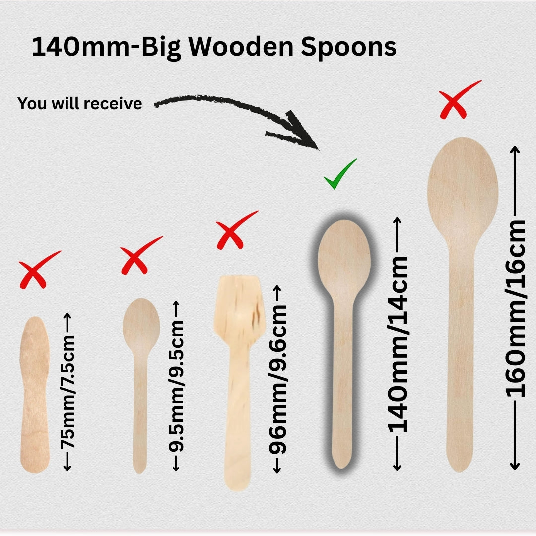 Wooden Disposable Spoons | Pack of 100