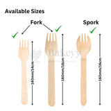 Disposable Wooden Fork & Spork | Pack of 100