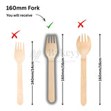 Disposable Wooden Fork & Spork | Pack of 100