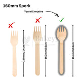 Disposable Wooden Fork & Spork | Pack of 100