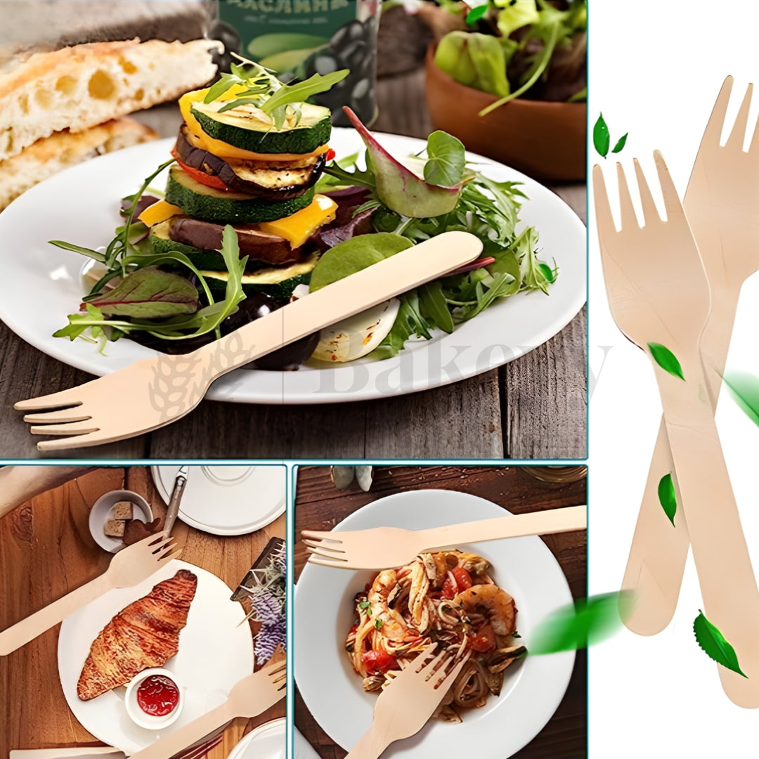 Disposable Wooden Fork & Spork | Pack of 100
