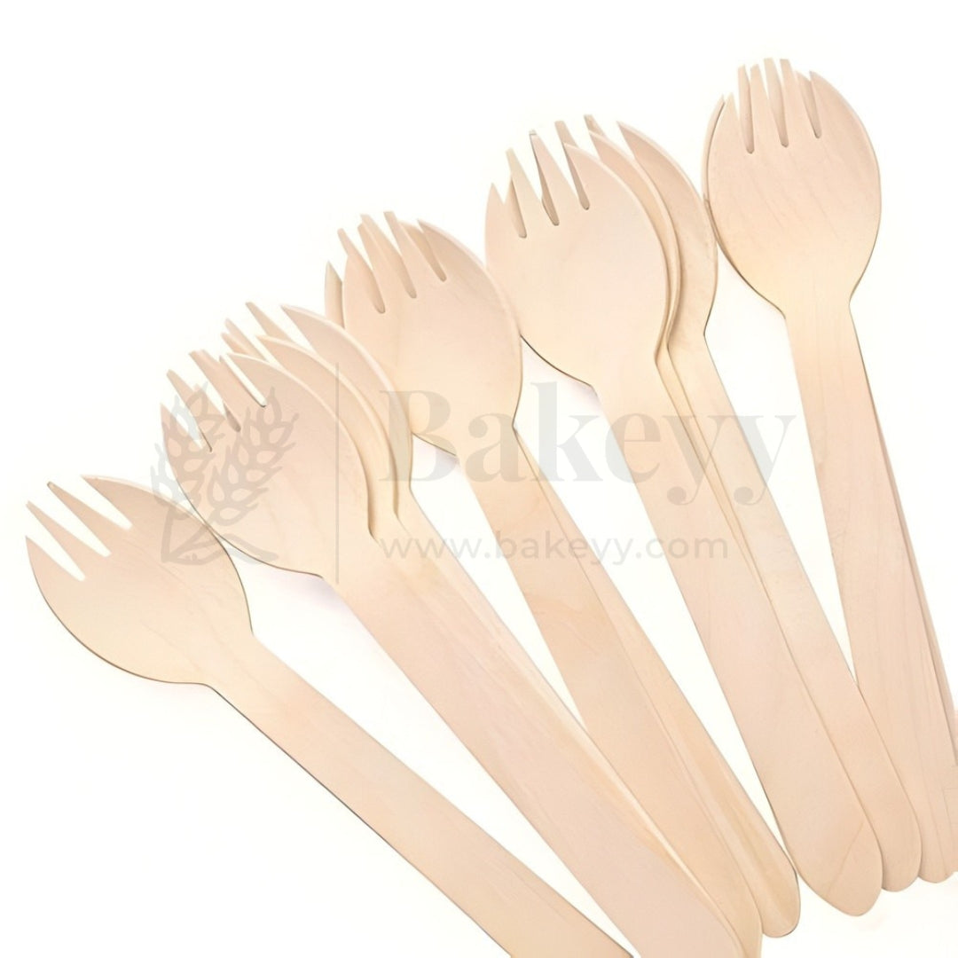 Disposable Wooden Fork & Spork | Pack of 100
