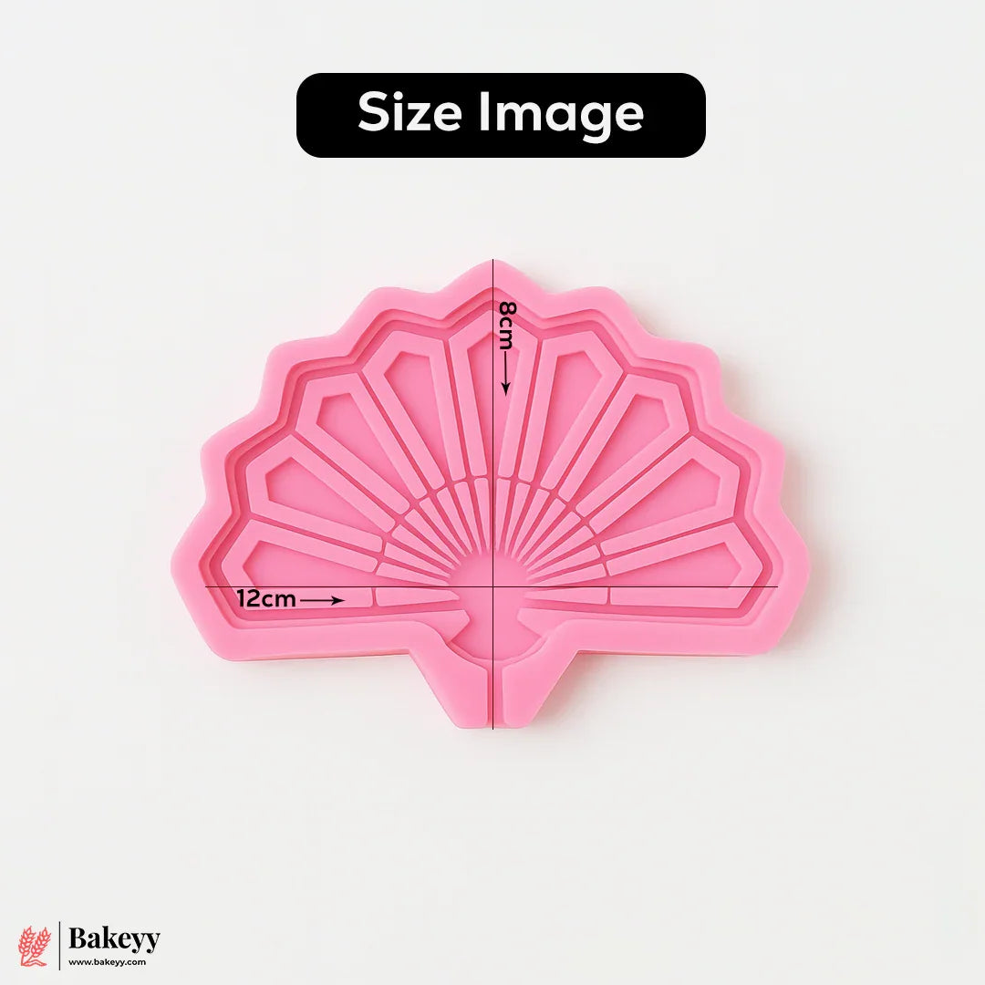 166 Chinese Fan Shaped Silicone Mold Shape Silicone Fondant Mould - 1 Piece