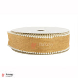 9mtr Jute Ribbon Roll with Pearl Edge | Sand Brown Color
