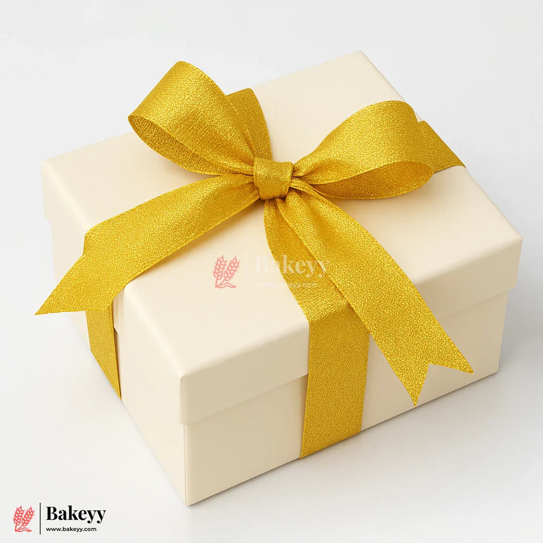 25mtr Premium 1.5cm Metallic Gold Ribbon Roll – Elegant Shiny Finish| 1 Roll