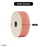 18mtr Premium Pink Grosgrain Ribbon with Golden Stitch – 1 Inch | Ideal for Gifting & Crafting