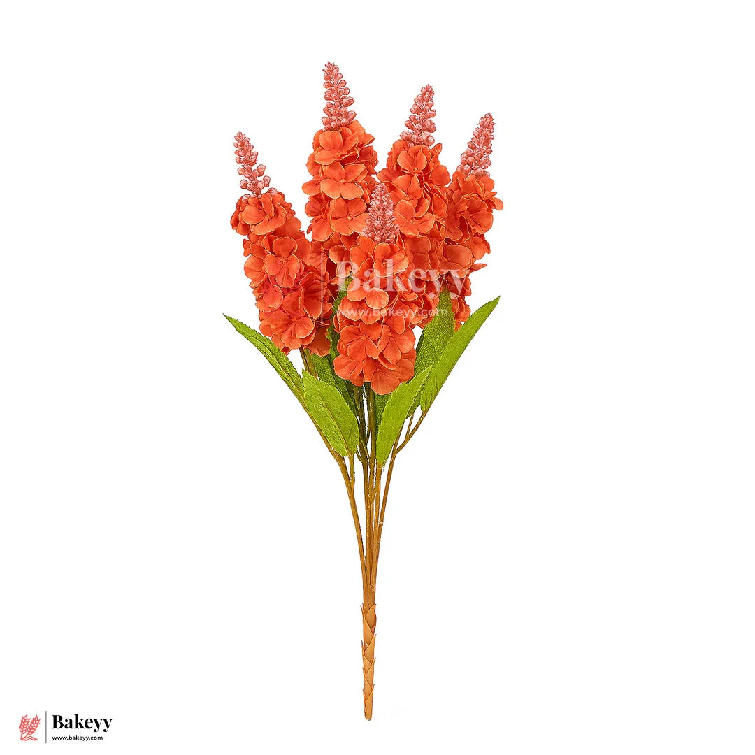 Artificial Delphinium Flower Bunch – 60cm | Peach | Decorative Stick for Home & Events | Pack Of 1