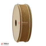 9mtr Special Beige Jute Ribbon with Pearl Beads | Decorative Trim for Gift Wrapping, Crafts