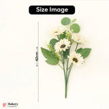 Artificial Gerbera Daisy Flower Bunch – 42cm |  White | Decorative Stick for Home & Events | Pack Of 1
