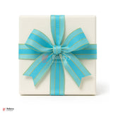 18mtr Premium Light Blue Grosgrain Ribbon with Golden Stitch – 1 Inch | Ideal for Gifting & Crafting