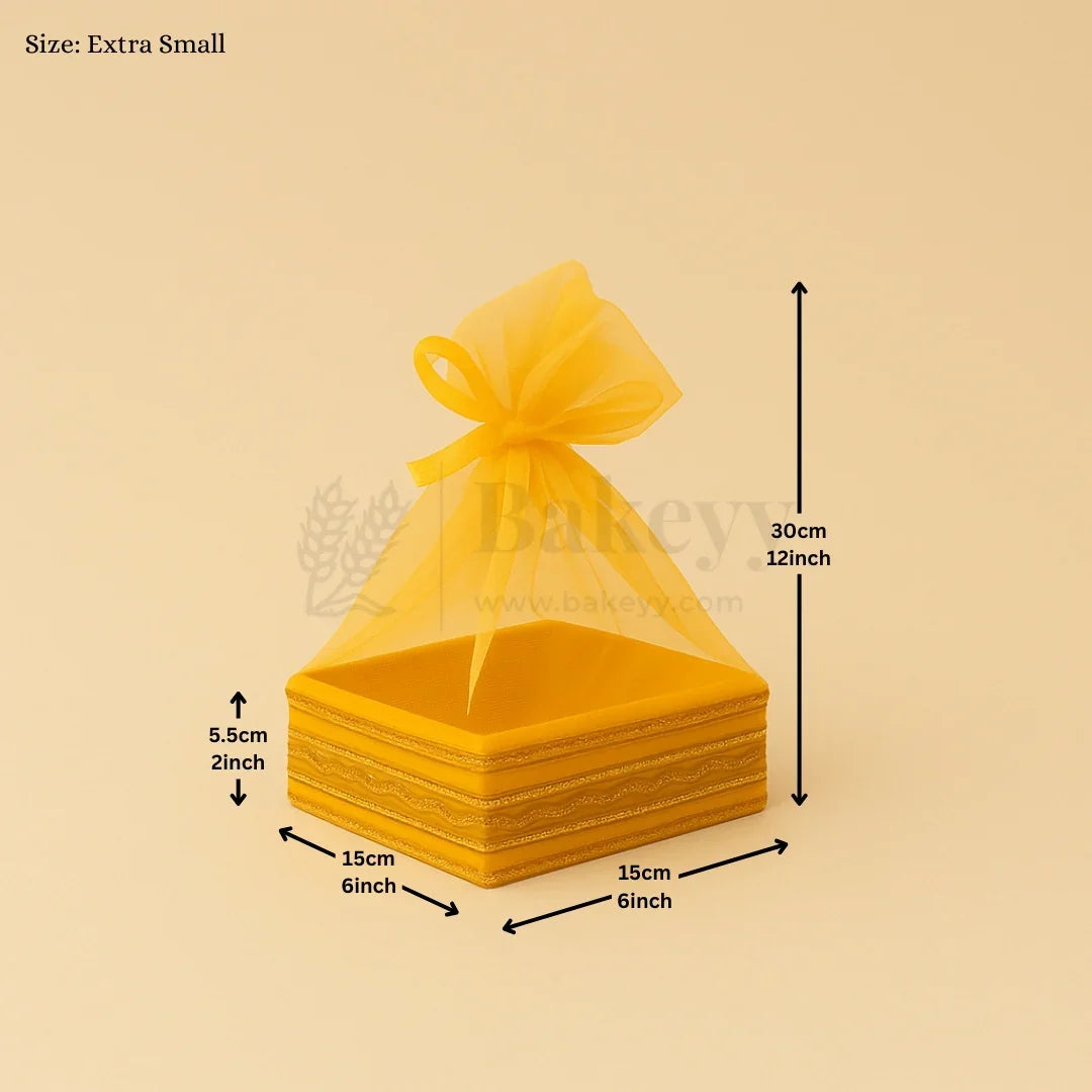 Yellow_Net_Hamper_Basket_Ribbon_Bow_Ideal_for_Wedding_Festive_Hampers_Pack_of_1_1 - Bakeyy.com