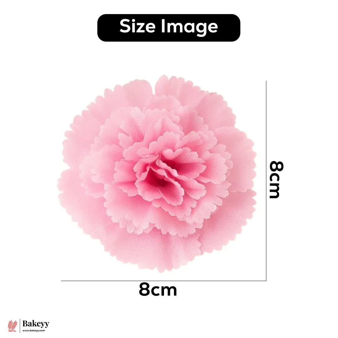 8cm Lorvox Carnation Light Pink Flower | With Out Stem |Pack of 10