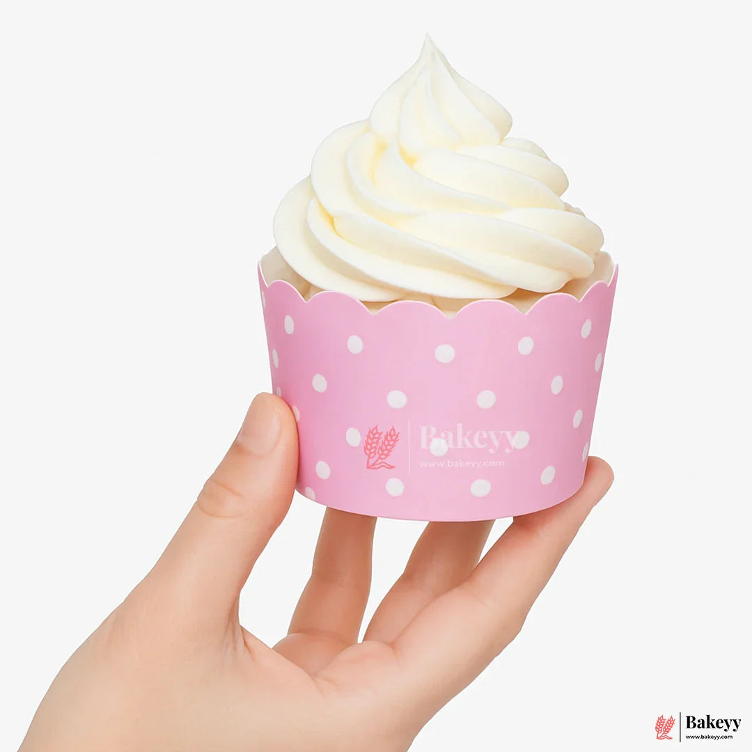 6cm | Muffin Cup |Pink With White Doted Baking Cup  | 50 pcs