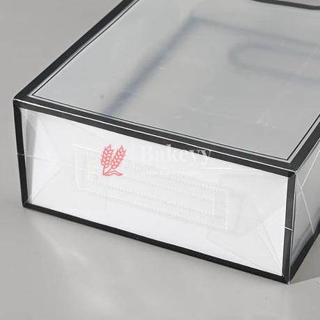 24x10x35cm | Transparent Gift Bag – Black | Die‑Cut Handle, Waterproof & Stylish Packaging | Pack Of 12 - Bakeyy.com - India - 24x10x35cm | Transparent Gift Bag – Black | Die‑Cut Handle, Waterproof & Stylish Packaging | Pack Of 12 - Default Title