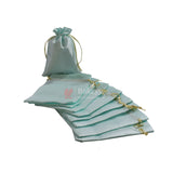 10x14 cm | Satin Potli Bags| Turquoise Colour | Elegant Drawstring Pouches| for Gifting and Storage|