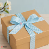 2cm |18 Mtr Premium Elegant Aqua Blue Checkered Satin Ribbon Roll – Elegant Finish for Gift Wrapping & Crafts| 1 Roll