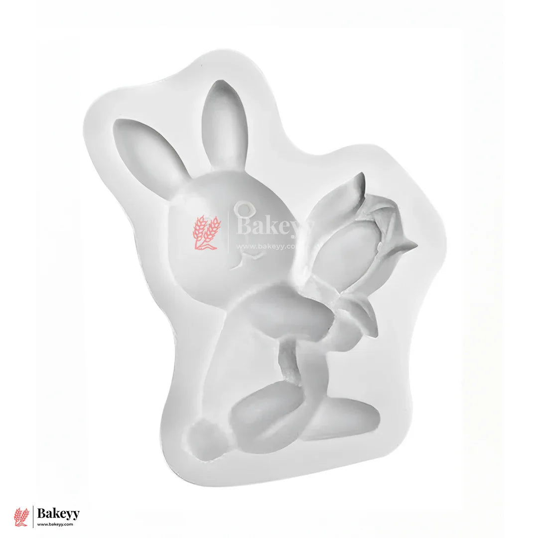 505 |  Bunny with Flower  Silicone Mould - 1 Piece