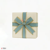 343 | Elastic Sky Blue Ribbon with Gold Borders – 3cm Width | 18 Meters Roll